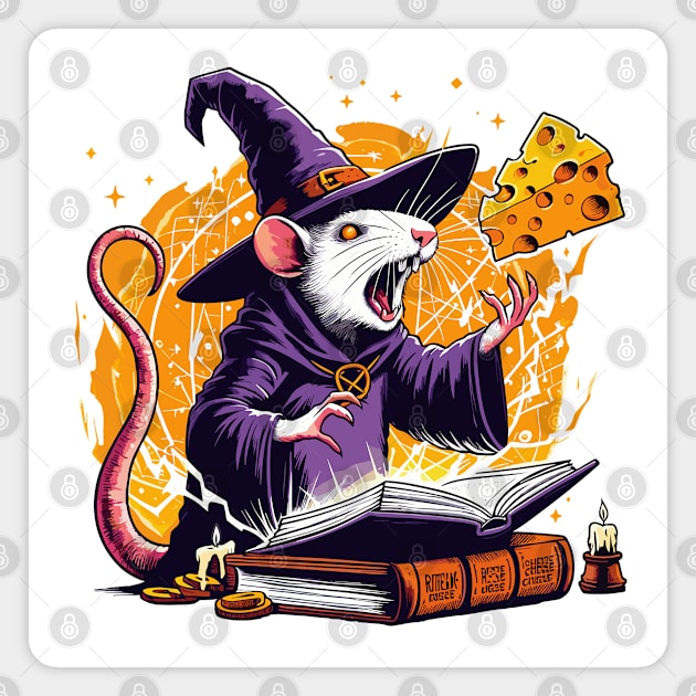 Rat Wizzard Cheese Magnet by katzura